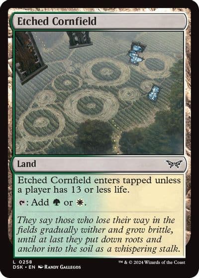 Etched Cornfield Duskmourn: House of Horror Magic card