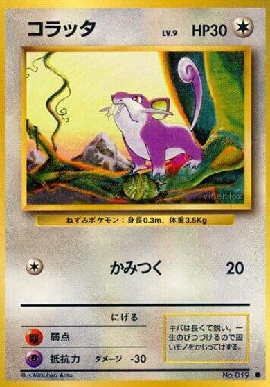 Rattata Expansion Pack Pokemon card