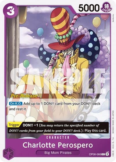 Charlotte Perospero Two Legends Pre-Release Cards One Piece card