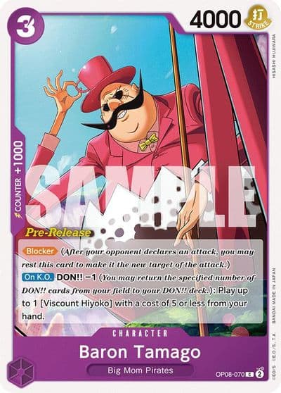 Baron Tamago Two Legends Pre-Release Cards One Piece card