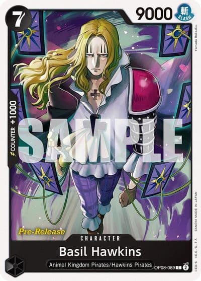 Basil Hawkins Two Legends Pre-Release Cards One Piece card