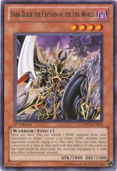 Dark Blade the Captain of the Evil World Order of Chaos Yu-Gi-Oh! card