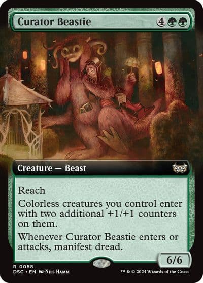 Curator Beastie Extended Art Commander: Duskmourn: House of Horror Magic card