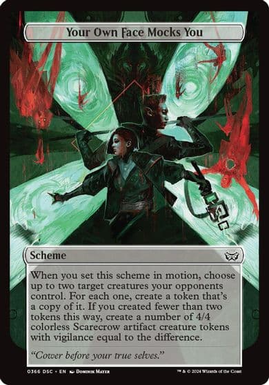 Your Own Face Mocks You Full Art Archenemy: Duskmourn Magic card