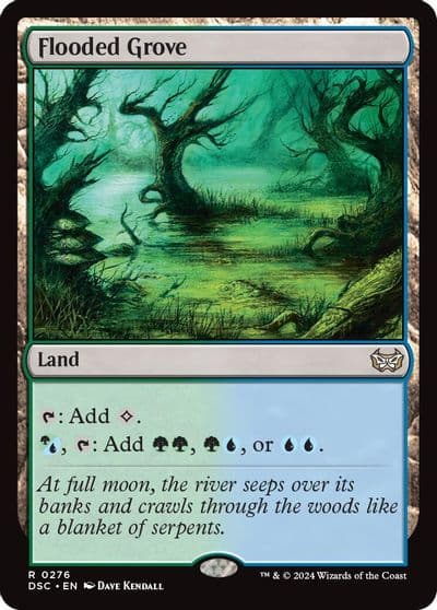 Flooded Grove Commander: Duskmourn: House of Horror Magic card