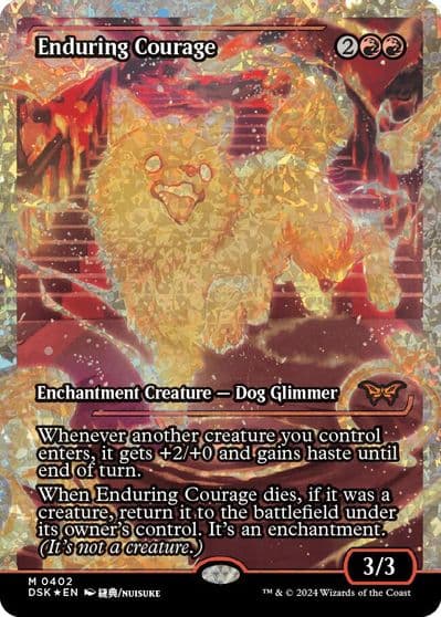 Enduring Courage Showcase Fracture Foil Duskmourn: House of Horror Magic card
