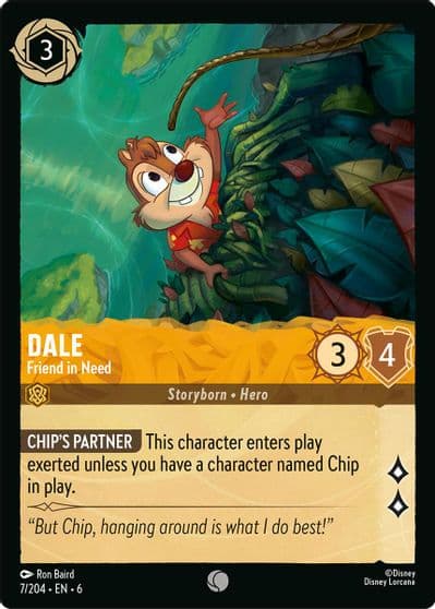 Dale Friend in Need Azurite Sea Lorcana card