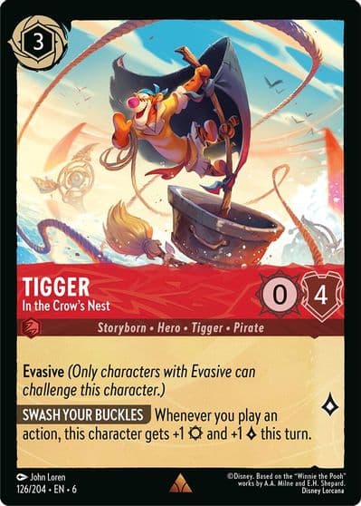 Tigger In the Crows Nest Azurite Sea Lorcana card