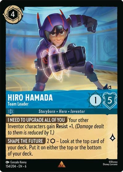 Hiro Hamada Team Leader Azurite Sea Lorcana card