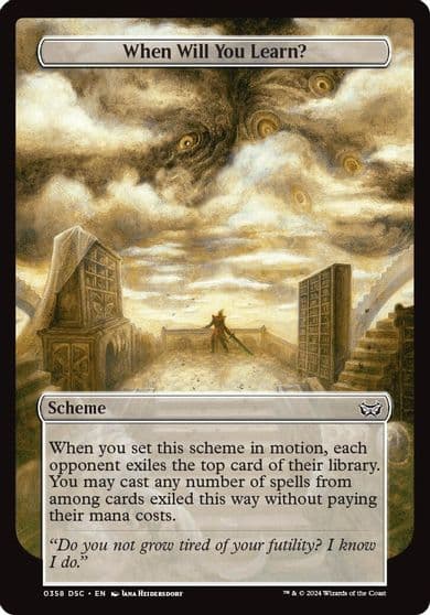 When Will You Learn Full Art Archenemy: Duskmourn Magic card