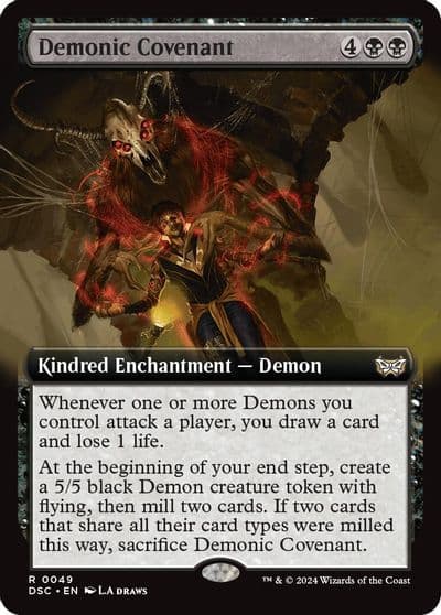 Demonic Covenant Extended Art Commander: Duskmourn: House of Horror Magic card