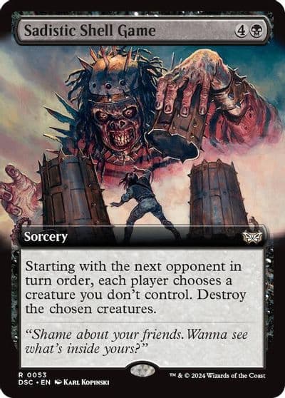 Sadistic Shell Game Extended Art Commander: Duskmourn: House of Horror Magic card