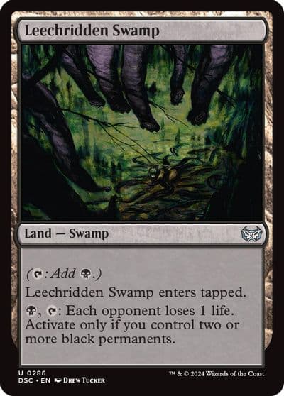 Leechridden Swamp Commander: Duskmourn: House of Horror Magic card