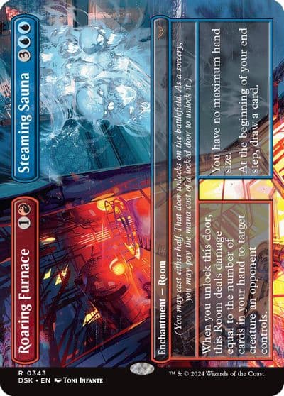 Roaring Furnace Steaming Sauna Borderless Duskmourn: House of Horror Magic card