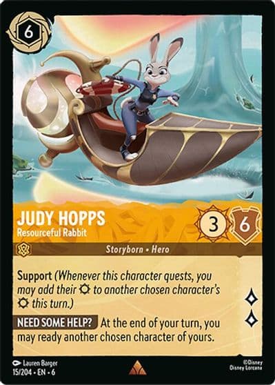 Judy Hopps Resourceful Rabbit Azurite Sea Lorcana card