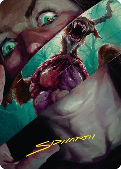 Hauntwoods Shrieker Art Card Gold Stamped Signature Art Series: Duskmourn: House of Horror Magic card