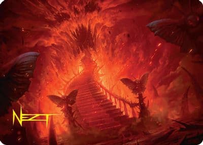 Mountain Art Card Gold Stamped Signature Art Series: Duskmourn: House of Horror Magic card
