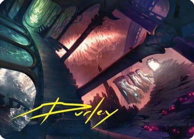 Terramorphic Expanse Art Card Gold Stamped Signature Art Series: Duskmourn: House of Horror Magic card