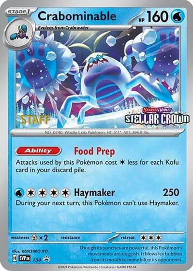 Crabominable - 134 (Prerelease) [Staff] SV: Scarlet & Violet Promo Cards Pokemon card
