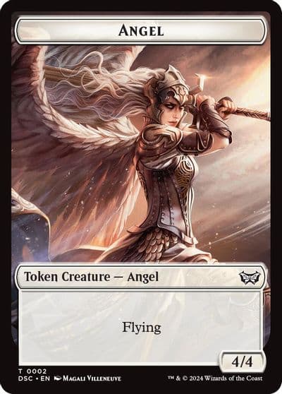 Angel Glimmer Double Sided Token Commander: Duskmourn: House of Horror Magic card