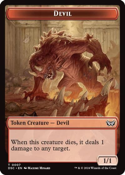 Devil Scarecrow Double Sided Token Commander: Duskmourn: House of Horror Magic card
