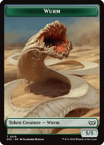 Wurm 0018 Fractal Double Sided Token Commander: Duskmourn: House of Horror Magic card