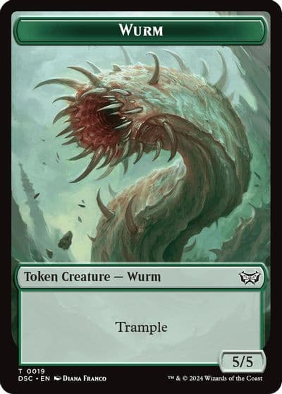 Wurm 0019 Insect 0010 Double Sided Token Commander: Duskmourn: House of Horror Magic card