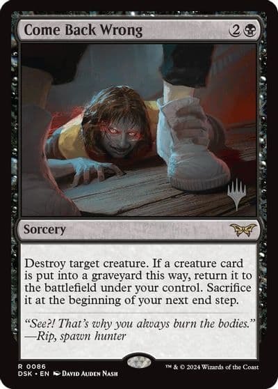 Come Back Wrong 0086 Promo Pack: Duskmourn: House of Horror Magic card