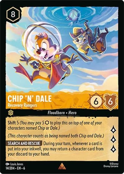 Chip n Dale Recovery Rangers Azurite Sea Lorcana card