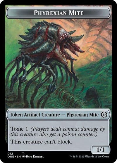 Phyrexian Mite Token 012 Phyrexian Golem Double sided Token Phyrexia: All Will Be One Magic card