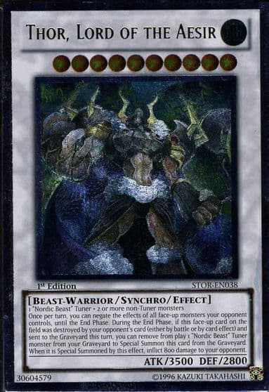 Thor Lord of the Aesir UTR Storm of Ragnarok Yu-Gi-Oh! card