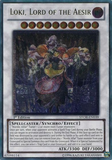 Loki Lord of the Aesir UTR Storm of Ragnarok Yu-Gi-Oh! card