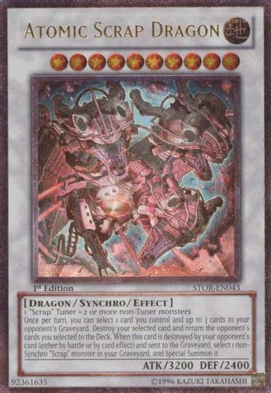 Atomic Scrap Dragon UTR Storm of Ragnarok Yu-Gi-Oh! card
