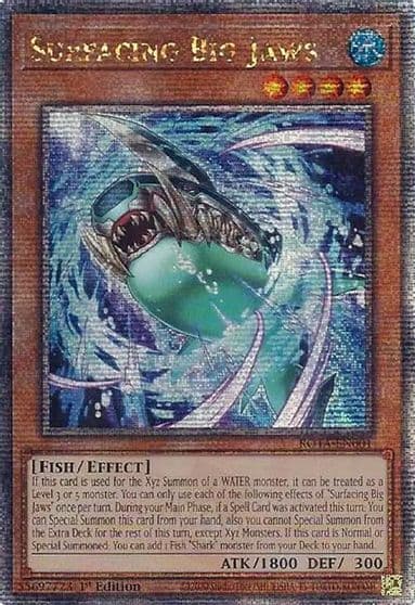Surfacing Big Jaws Quarter Century Secret Rare Rage of the Abyss Yu-Gi-Oh! card