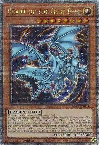 Heart of the Blue Eyes Quarter Century Secret Rare Rage of the Abyss Yu-Gi-Oh! card