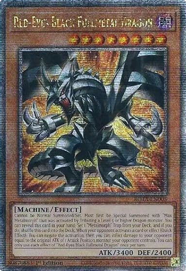 Red Eyes Black Fullmetal Dragon Quarter Century Secret Rare Rage of the Abyss Yu-Gi-Oh! card