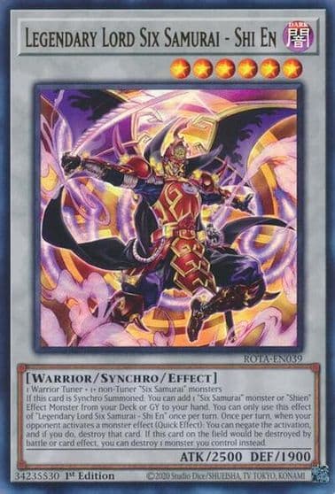 Legendary Lord Six Samurai Shi En Rage of the Abyss Yu-Gi-Oh! card