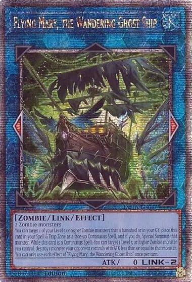 Flying Mary the Wandering Ghost Ship Quarter Century Secret Rare Rage of the Abyss Yu-Gi-Oh! card
