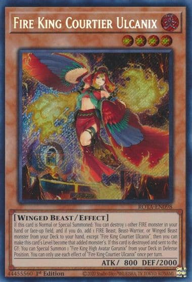 Fire King Courtier Ulcanix Rage of the Abyss Yu-Gi-Oh! card