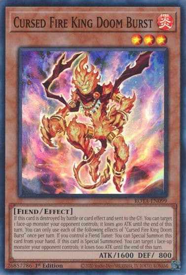 Cursed Fire King Doom Burst Rage of the Abyss Yu-Gi-Oh! card