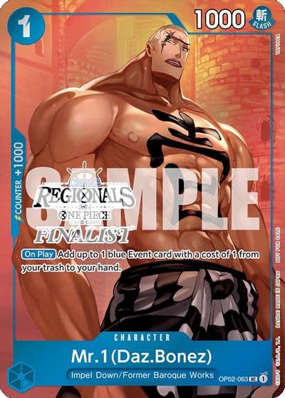 Mr1 DazBonez Online Regional 2024 Vol 3 Finalist One Piece Promotion Cards One Piece card