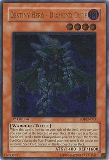 Destiny Hero Diamond Dude UTR Enemy of Justice Yu-Gi-Oh! card