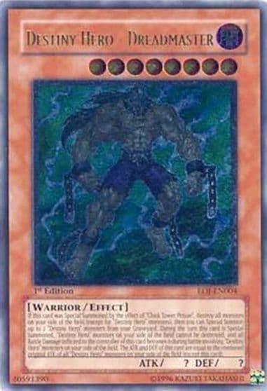 Destiny Hero Dreadmaster UTR Enemy of Justice Yu-Gi-Oh! card