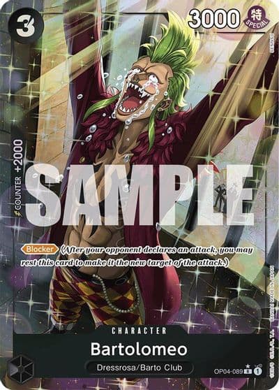 Bartolomeo OP04 089 Alternate Art Premium Booster -The Best- One Piece card