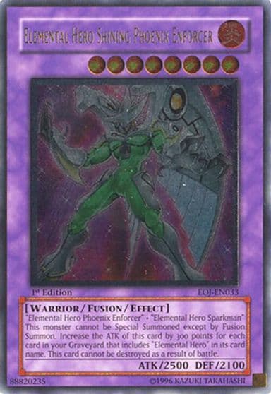 Elemental Hero Shining Phoenix Enforcer UTR Enemy of Justice Yu-Gi-Oh! card