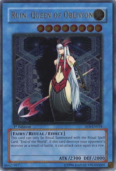 Ruin Queen of Oblivion UTR Shadow of Infinity Yu-Gi-Oh! card