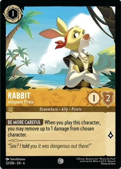 Rabbit Indignant Pirate Azurite Sea Lorcana card
