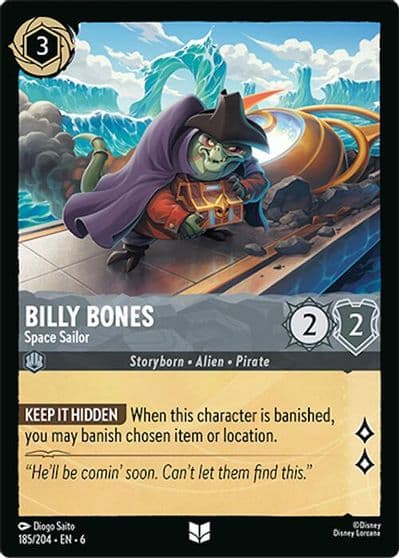 Billy Bones Space Sailor Azurite Sea Lorcana card