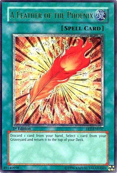 A Feather of the Phoenix UTR Flaming Eternity Yu-Gi-Oh! card