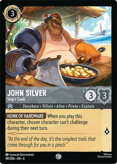 John Silver Ships Cook Azurite Sea Lorcana card